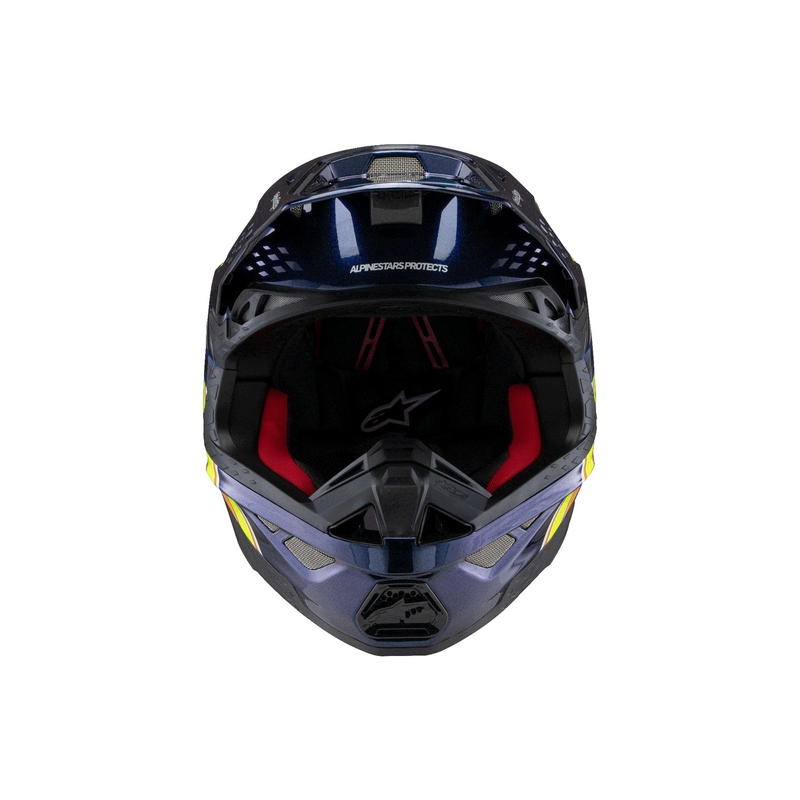 Motocross-Helm Alpinestars Supertech S-M10 Edition TROY LEE DESIGNS Perlblau-Fluo-Orange-Gelb-Rot