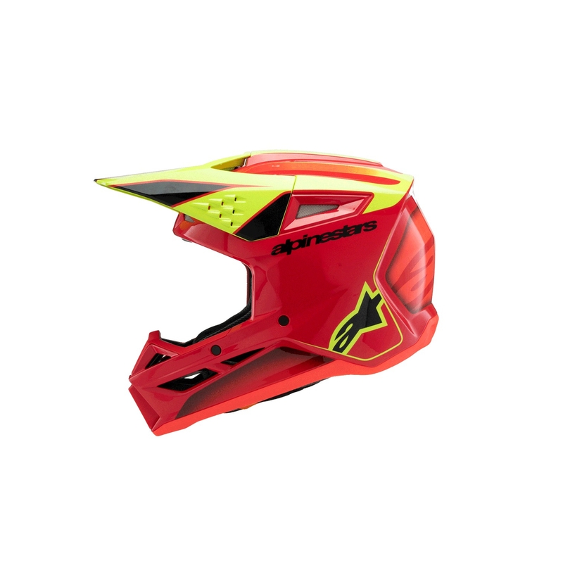 Alpinestars S-M3 FRAY Kinder Motocrosshelm rot-fluo gelb-schwarz