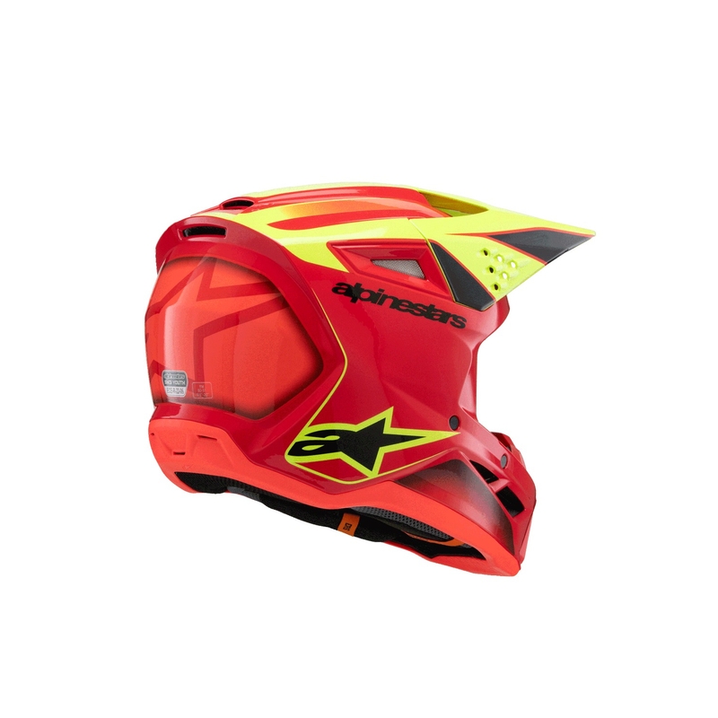 Alpinestars S-M3 FRAY Kinder Motocrosshelm rot-fluo gelb-schwarz