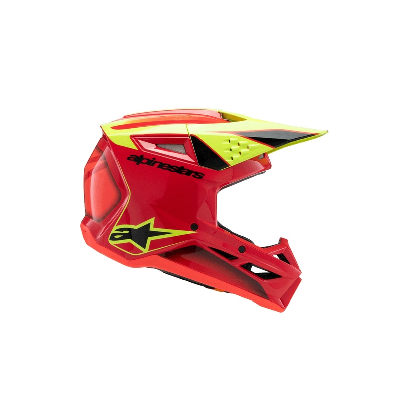 Alpinestars S-M3 FRAY Kinder Motocrosshelm rot-fluo gelb-schwarz