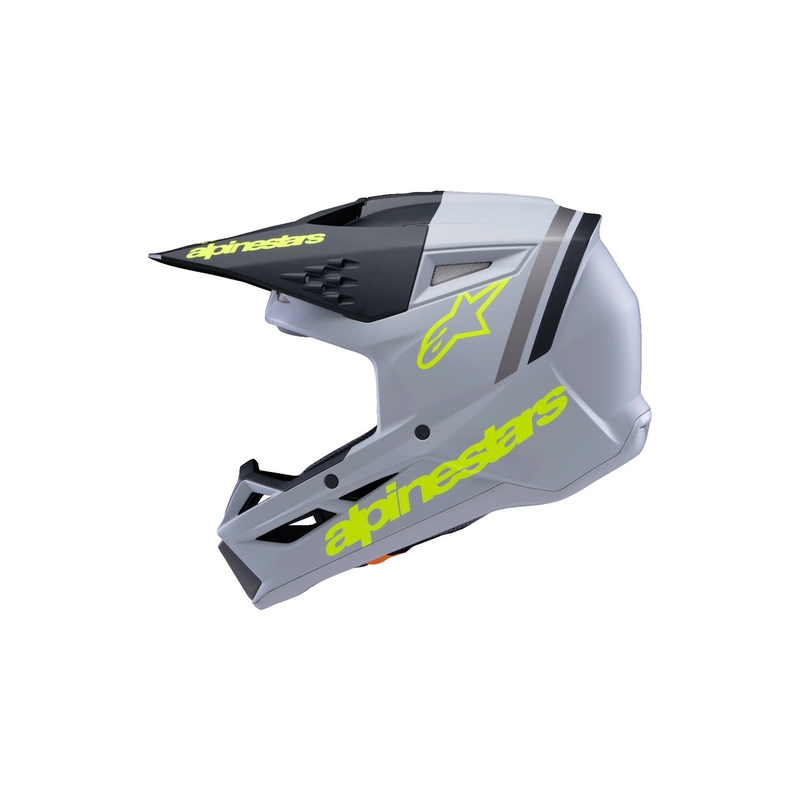 Alpinestars S-M3 RADIUM Kinder Motocrosshelm matt grau-fluo gelb-schwarz