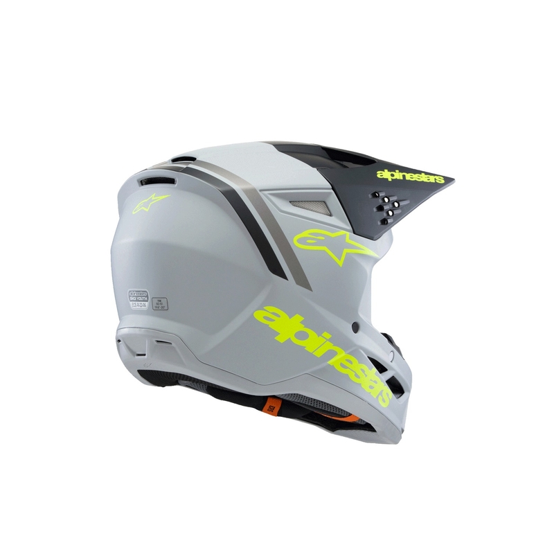 Alpinestars S-M3 RADIUM Kinder Motocrosshelm matt grau-fluo gelb-schwarz