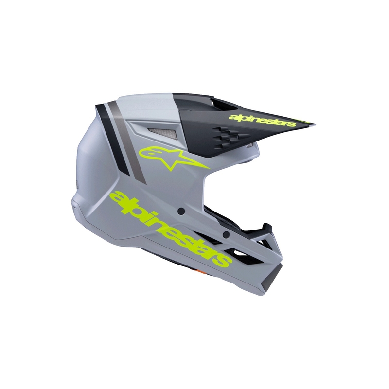 Alpinestars S-M3 RADIUM Kinder Motocrosshelm matt grau-fluo gelb-schwarz