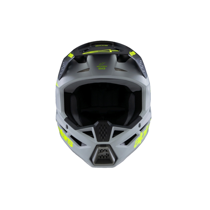 Alpinestars S-M3 RADIUM Kinder Motocrosshelm matt grau-fluo gelb-schwarz