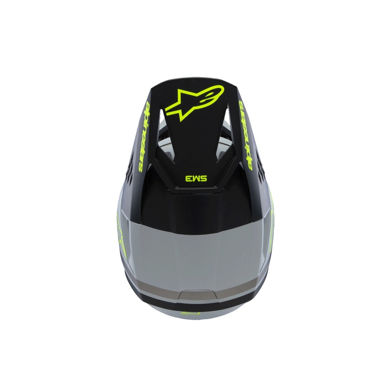 Alpinestars S-M3 RADIUM Kinder Motocrosshelm matt grau-fluo gelb-schwarz