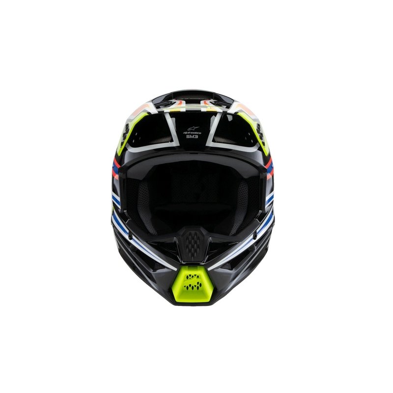 Alpinestars S-M3 WURX Kinder-Motocrosshelm Schwarz-Fluo Gelb-Blau-Rot