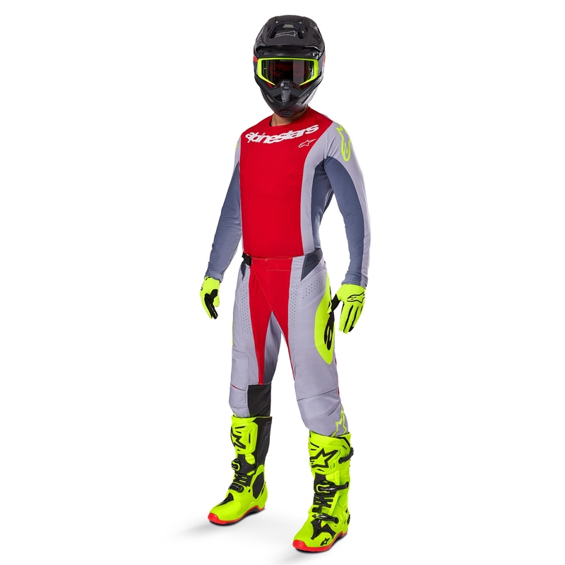 Alpinestars Techstar Melt Motocross-Trikot rot-grau