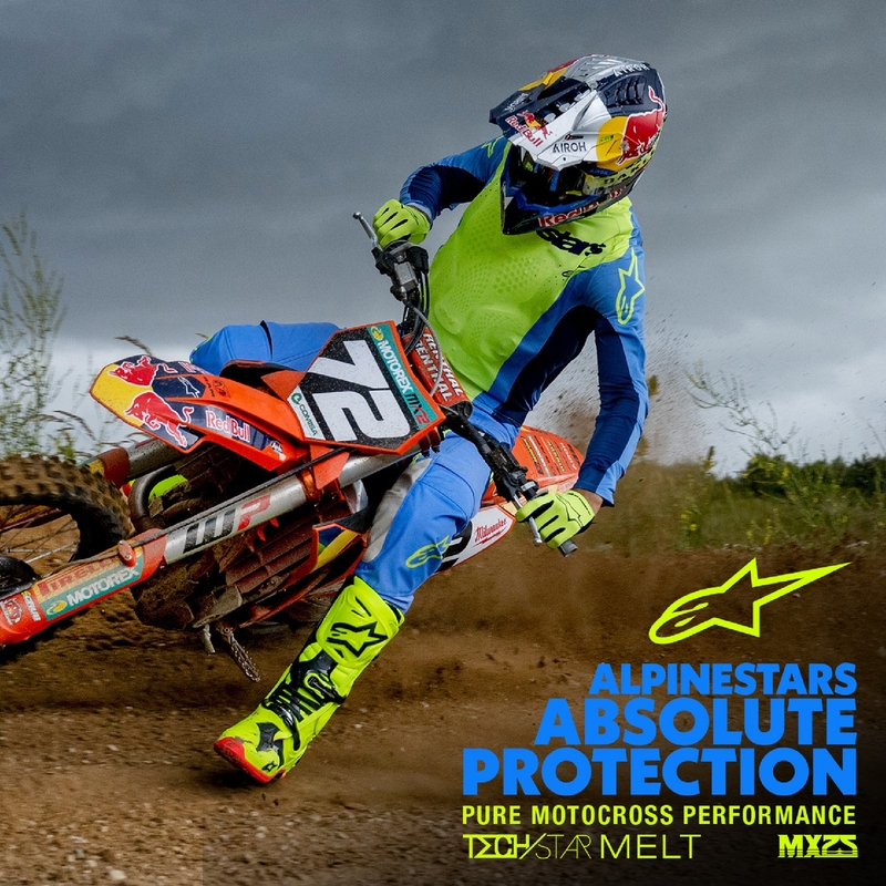 Motocross-Trikot Alpinestars Techstar Melt fluo gelb-blau
