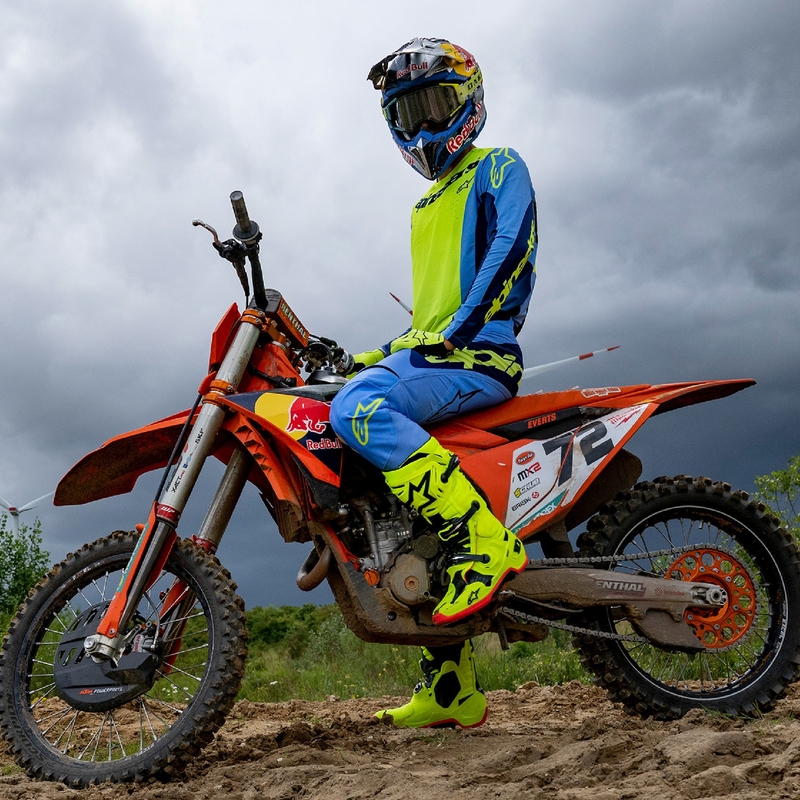 Motocross-Trikot Alpinestars Techstar Melt fluo gelb-blau