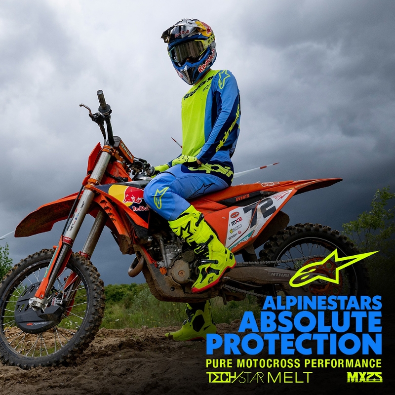 Motocross-Trikot Alpinestars Techstar Melt fluo gelb-blau