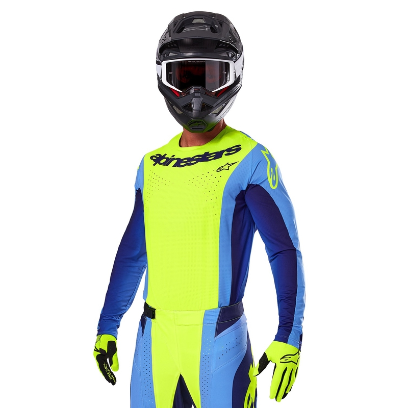 Motocross-Trikot Alpinestars Techstar Melt fluo gelb-blau