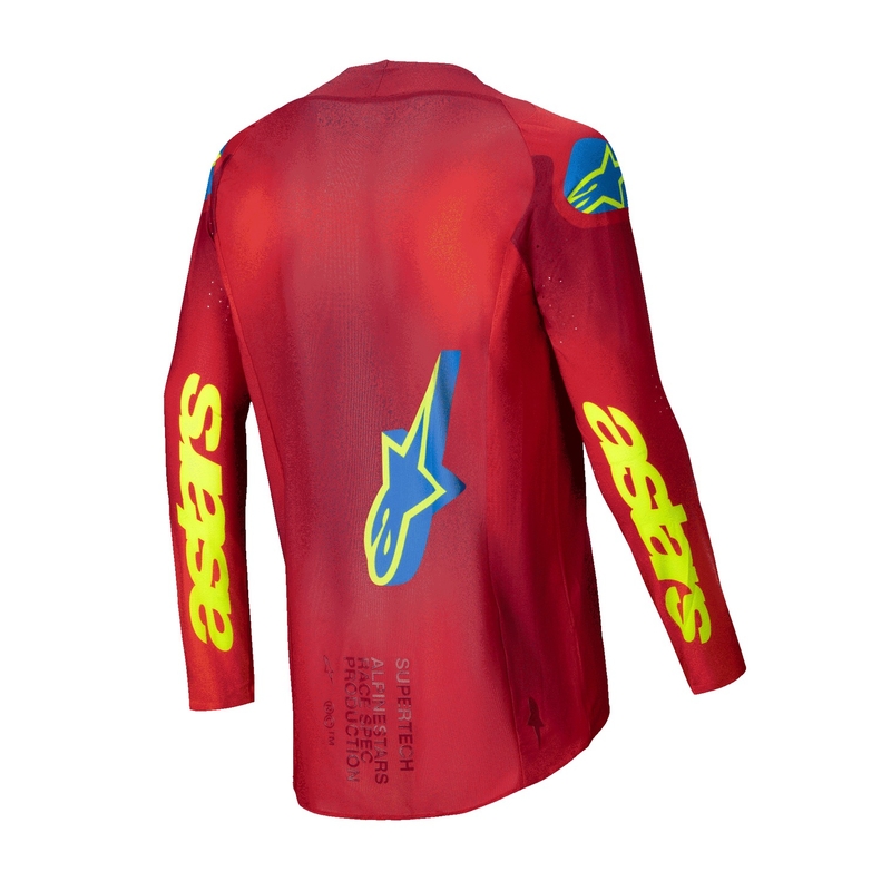 Alpinestars Supertech Maker Motocross-Trikot rot-fluo gelb