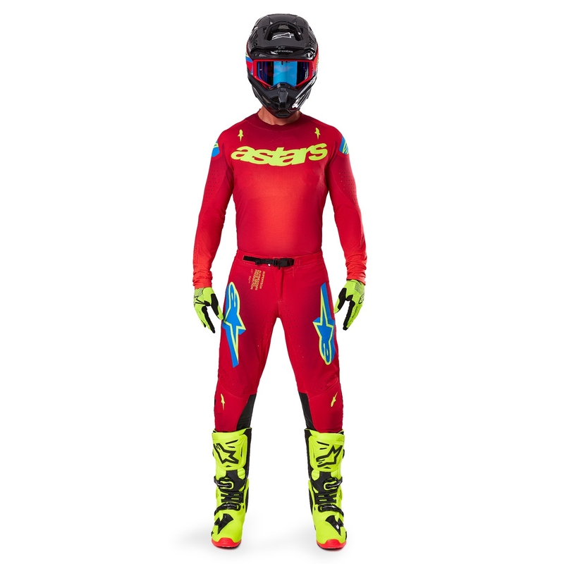 Alpinestars Supertech Maker Motocross-Trikot rot-fluo gelb