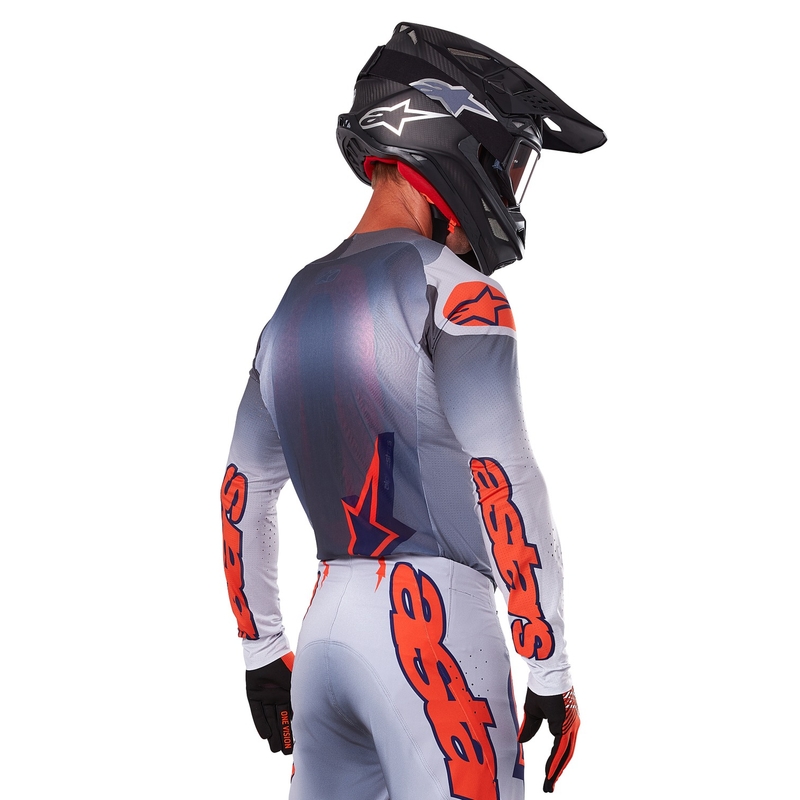 Motocross-Trikot Alpinestars Supertech Lipan grau-fluo orange