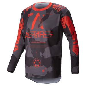 Motocross-Trikot Alpinestars Racer Hollow grau camo-fluo orange