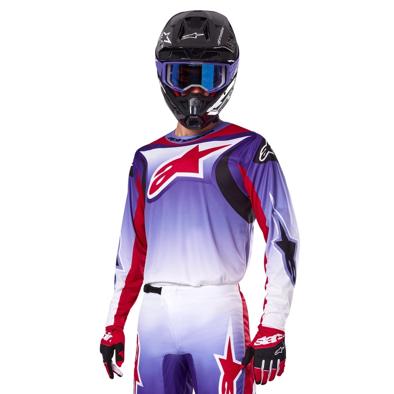 Alpinestars Fluid Wurx Motocross-Trikot fluo lila-rot