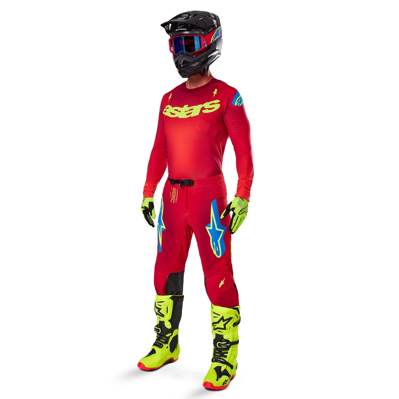 Alpinestars Supertech Maker Motocross-Hose rot-fluo gelb