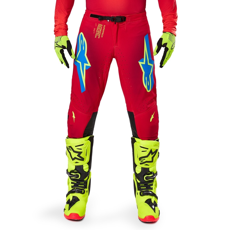 Alpinestars Supertech Maker Motocross-Hose rot-fluo gelb