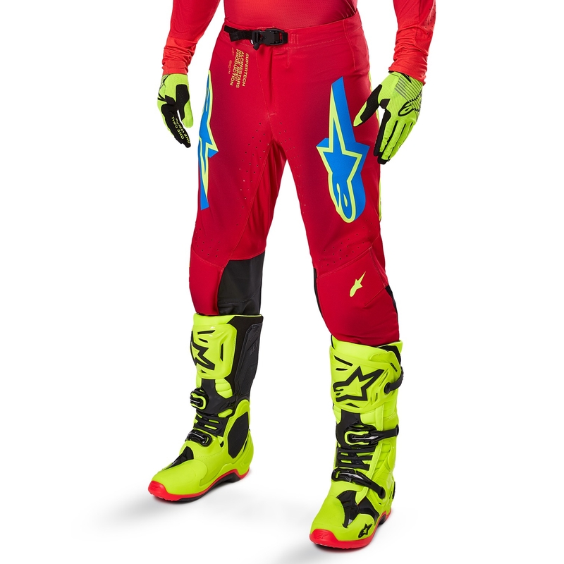 Alpinestars Supertech Maker Motocross-Hose rot-fluo gelb