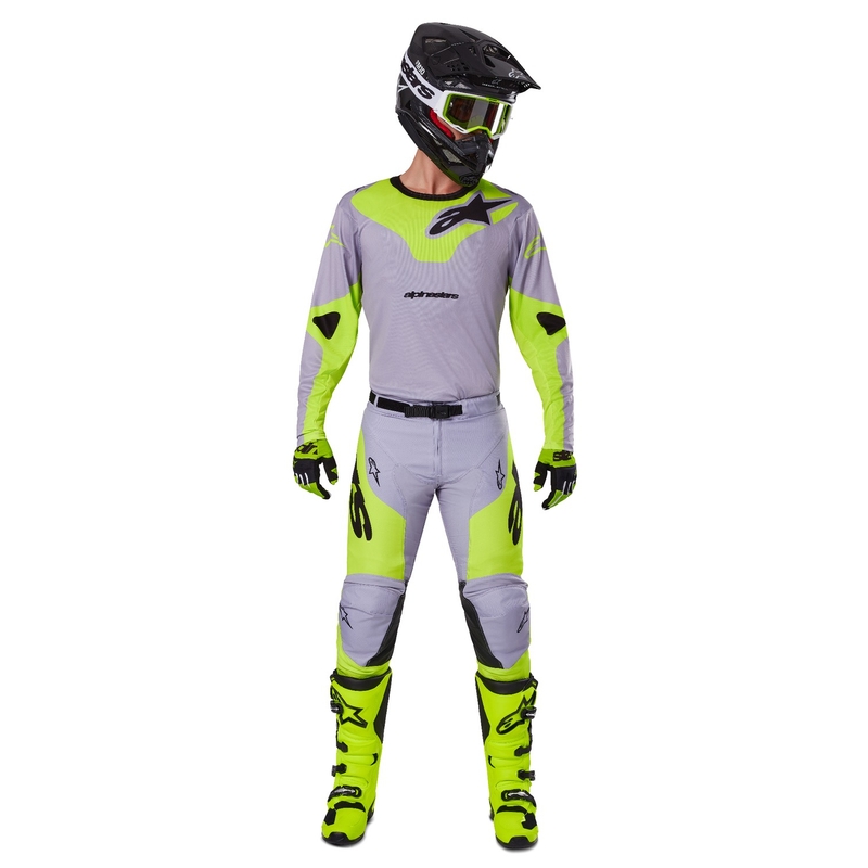 Motocross-Hose Alpinestars Racer Veil grau-fluo gelb