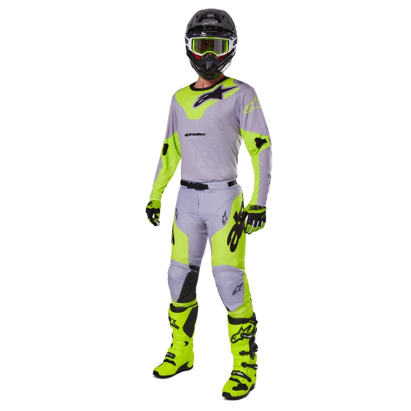 Motocross-Hose Alpinestars Racer Veil grau-fluo gelb