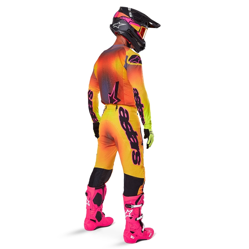Motocross-Hose Alpinestars Supertech Lipan gelb-rosa