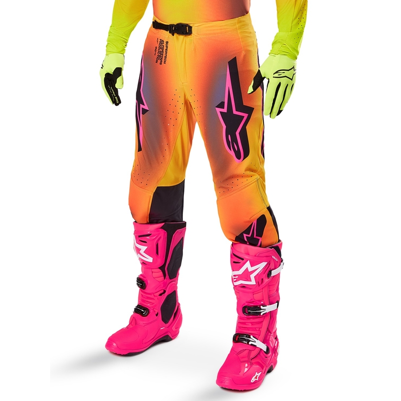 Motocross-Hose Alpinestars Supertech Lipan gelb-rosa