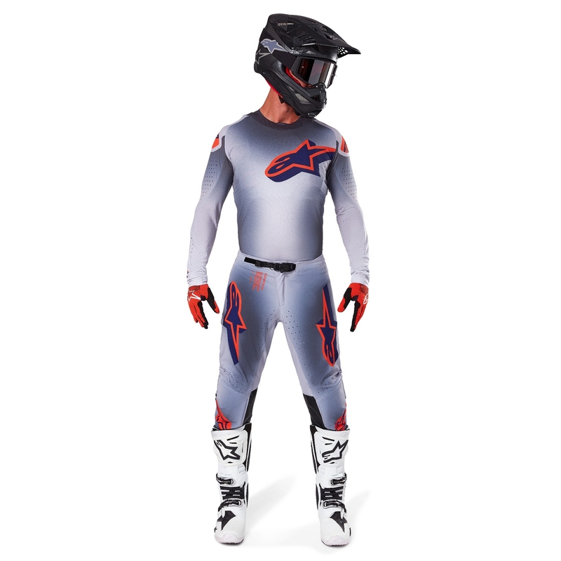 Motocross-Hose Alpinestars Supertech Lipan grau-fluo orange