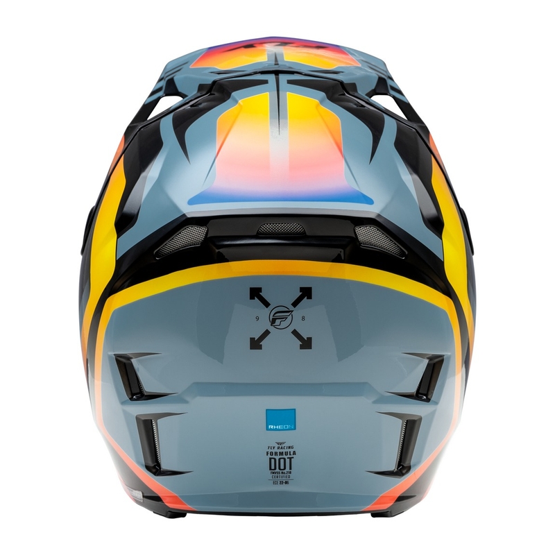 Motocross-Helm FLY Racing Formula CP schwarz-grau-regenbogen