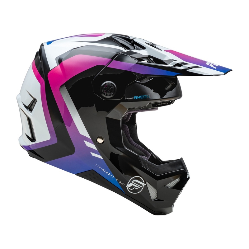 Motocross-Helm FLY Racing Formula CP weiß-schwarz-lila