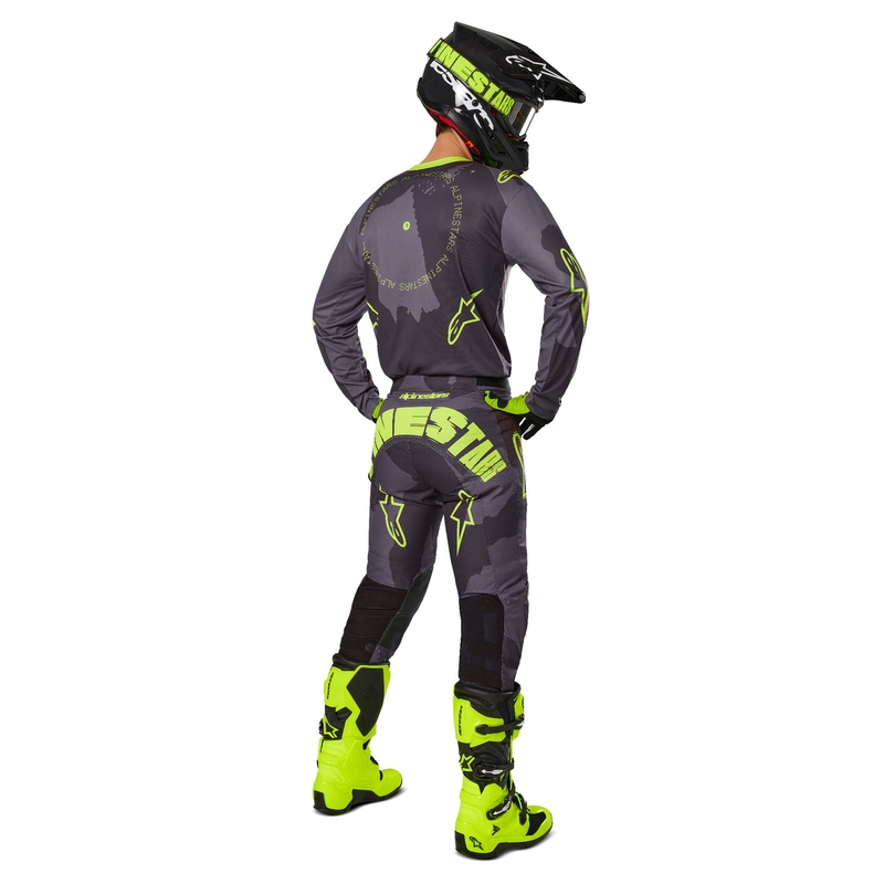 Motocross-Hose Alpinestars Racer Hollow dunkel camo-fluo gelb