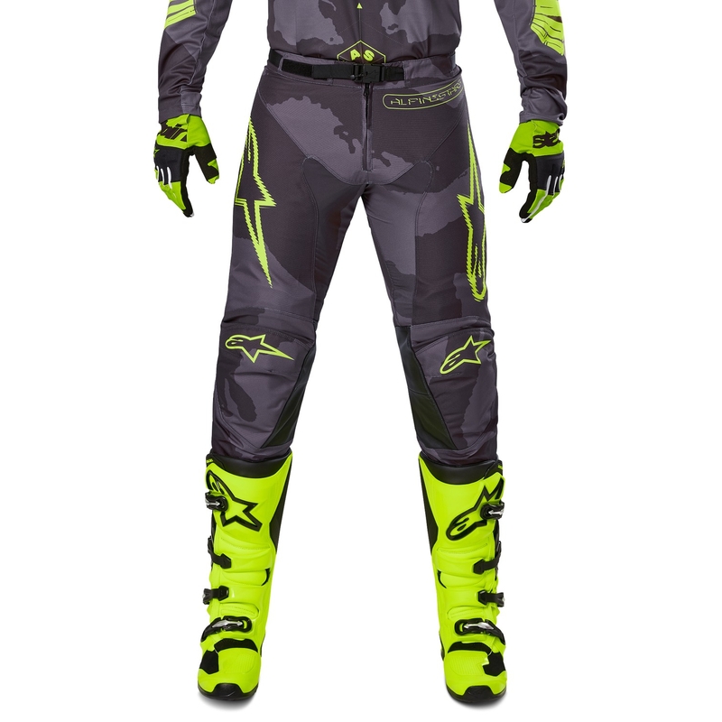 Motocross-Hose Alpinestars Racer Hollow dunkel camo-fluo gelb