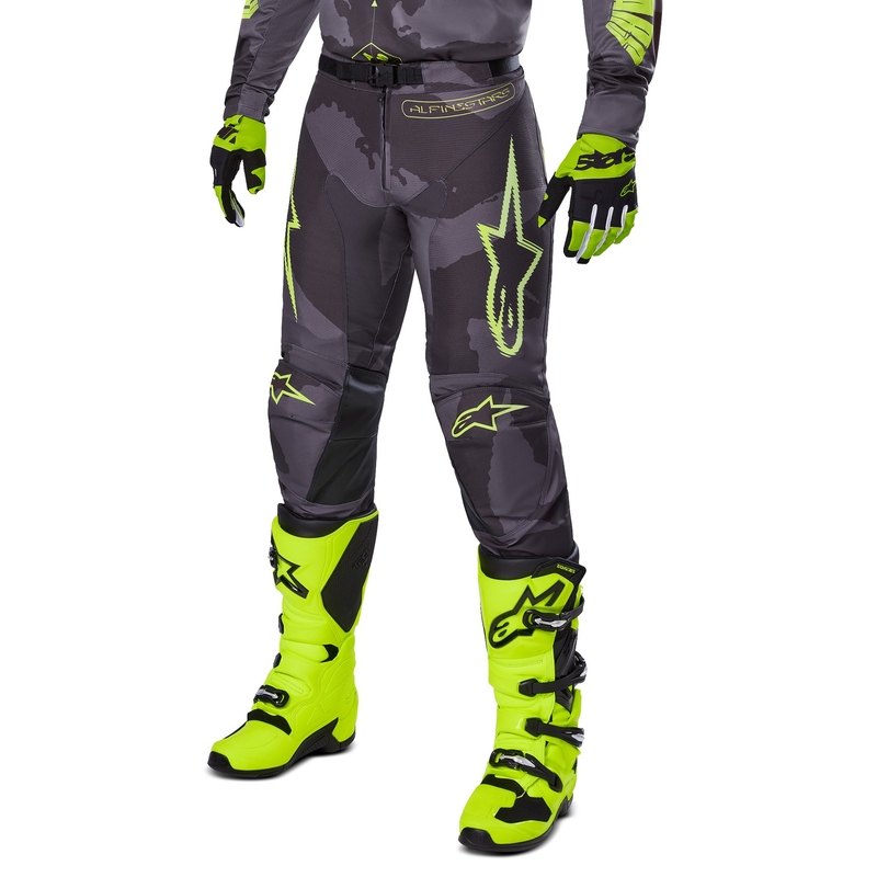 Motocross-Hose Alpinestars Racer Hollow dunkel camo-fluo gelb