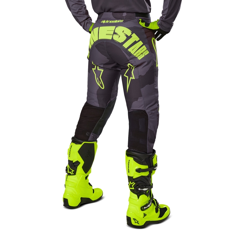 Motocross-Hose Alpinestars Racer Hollow dunkel camo-fluo gelb