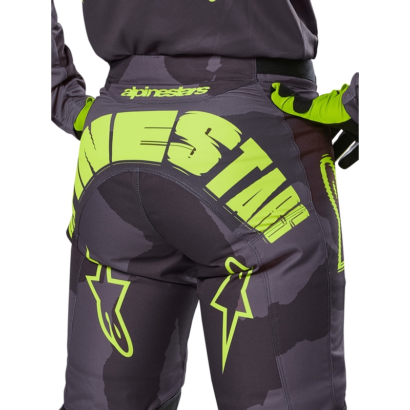Motocross-Hose Alpinestars Racer Hollow dunkel camo-fluo gelb