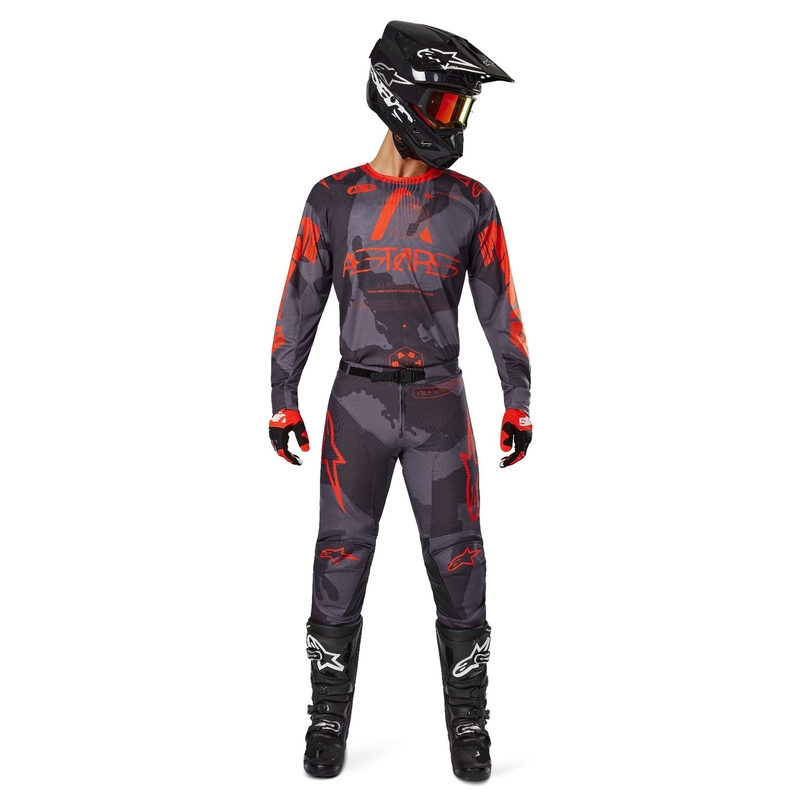 Motocross-Hose Alpinestars Racer Hollow grau camo-fluo orange