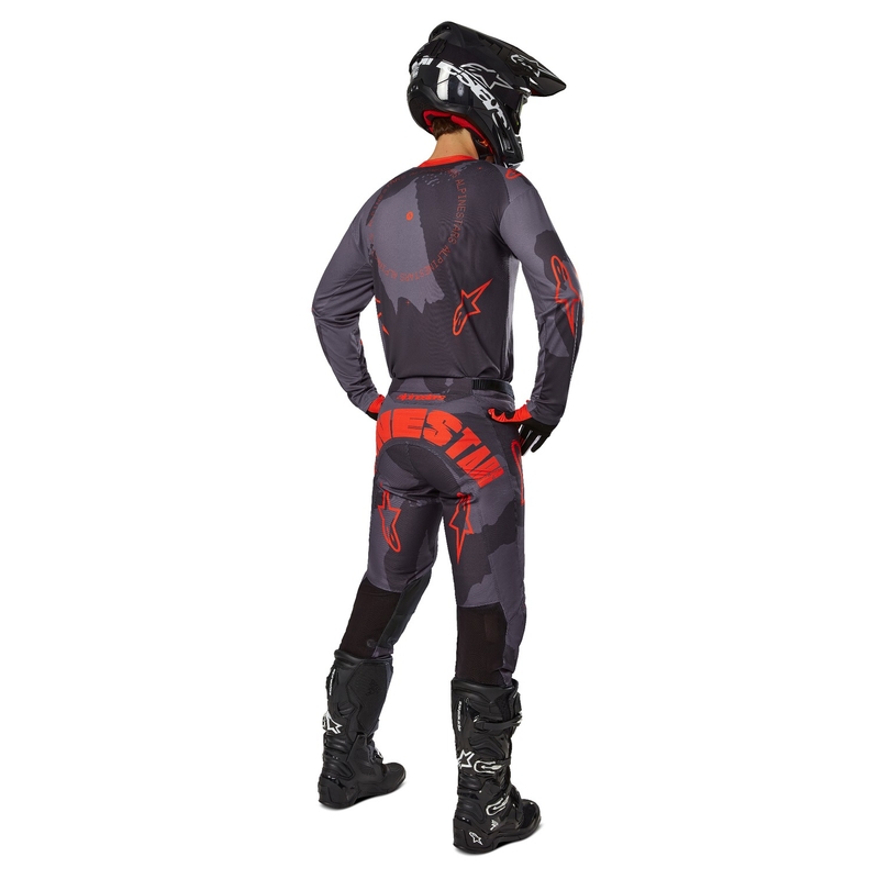 Motocross-Hose Alpinestars Racer Hollow grau camo-fluo orange