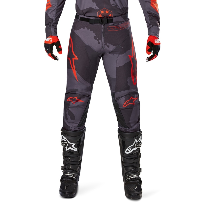 Motocross-Hose Alpinestars Racer Hollow grau camo-fluo orange