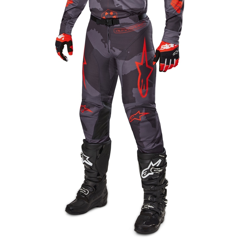 Motocross-Hose Alpinestars Racer Hollow grau camo-fluo orange