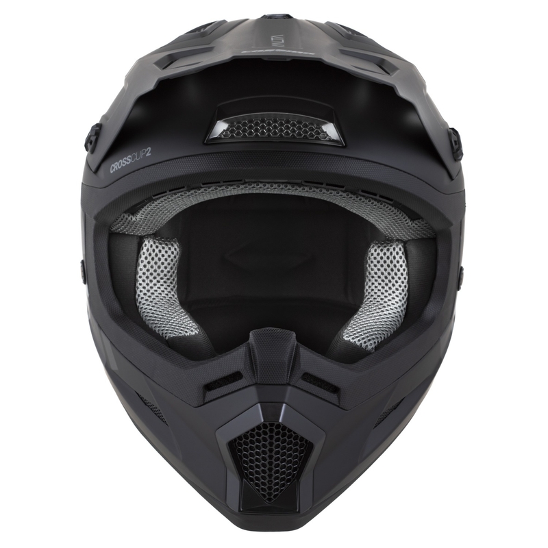 Motocross-Helm Cassida Cross Cup 2 Alta mattschwarz-grau