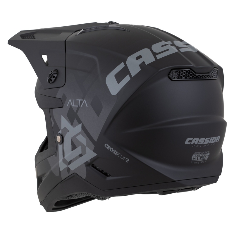 Motocross-Helm Cassida Cross Cup 2 Alta mattschwarz-grau
