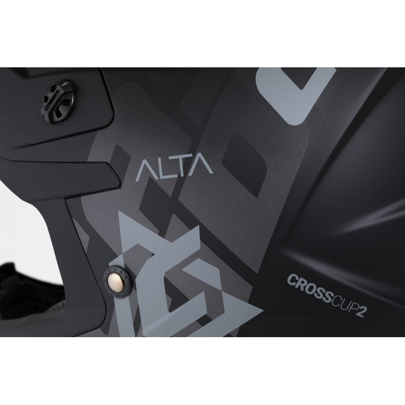 Motocross-Helm Cassida Cross Cup 2 Alta mattschwarz-grau