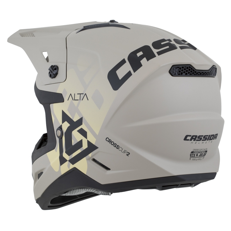 Motocross-Helm Cassida Cross Cup 2 Alta matt sandgrau