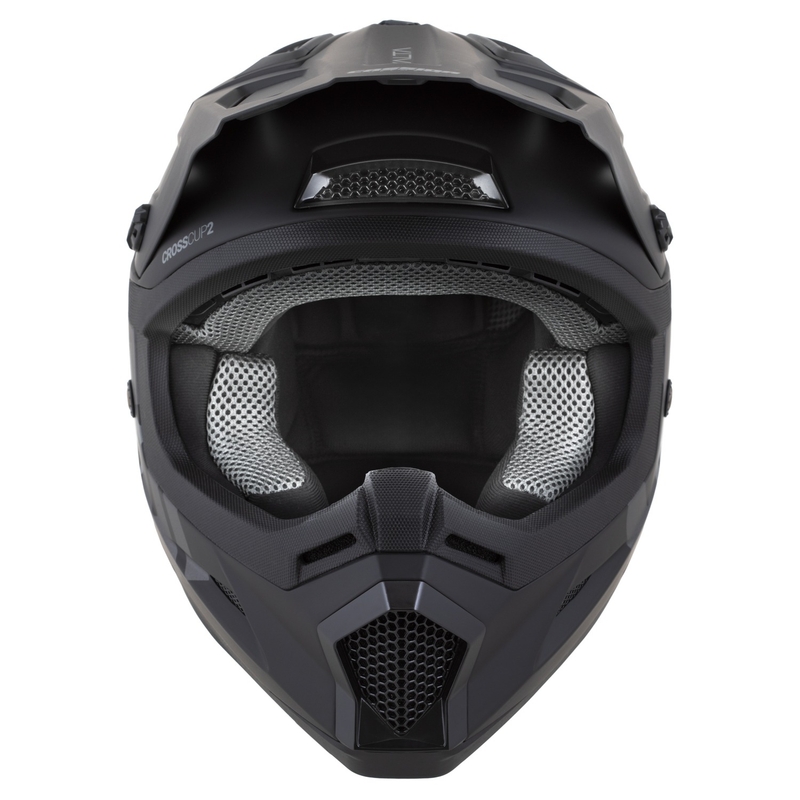 Kinder-Motocross-Helm Helm Cassida Cross Cup 2 Alta mattschwarz-grau