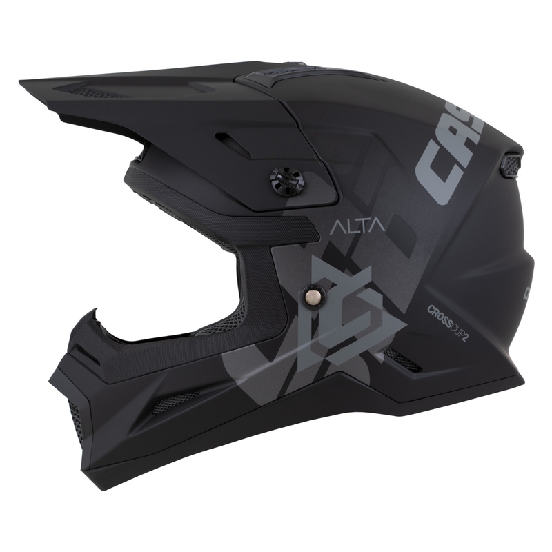 Kinder-Motocross-Helm Helm Cassida Cross Cup 2 Alta mattschwarz-grau