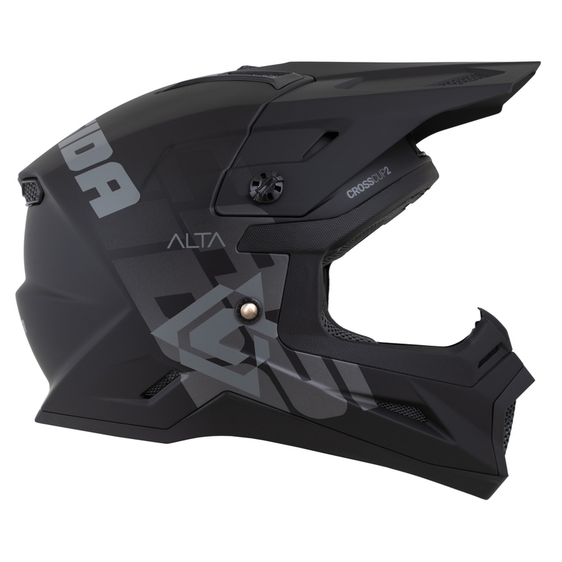 Kinder-Motocross-Helm Helm Cassida Cross Cup 2 Alta mattschwarz-grau