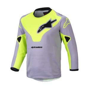 Kinder-Motocross-Trikot Alpinestars Racer Veil Kids grau-fluogelb