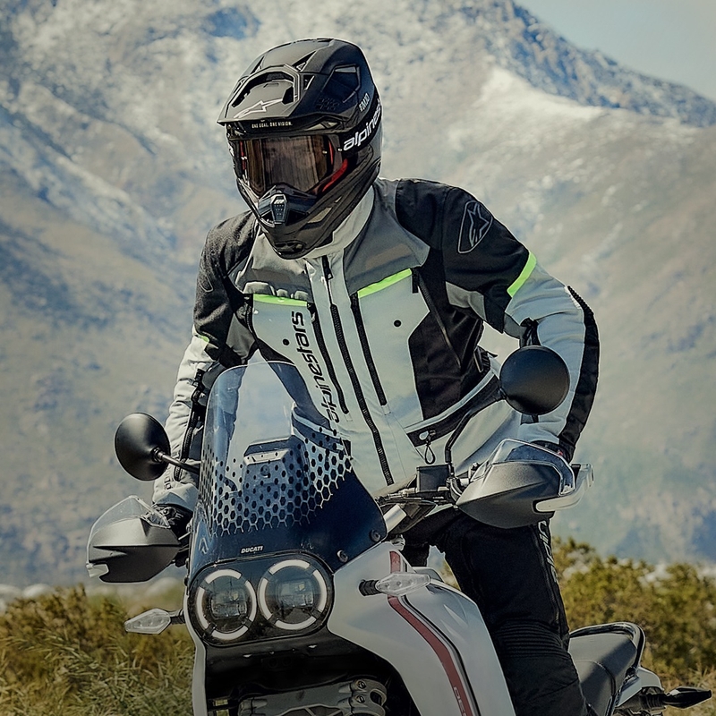 Alpinestars Bogota PRO Drystar Motorradjacke grau-schwarz-neongelb
