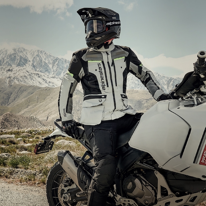 Alpinestars Bogota PRO Drystar Motorradjacke grau-schwarz-neongelb