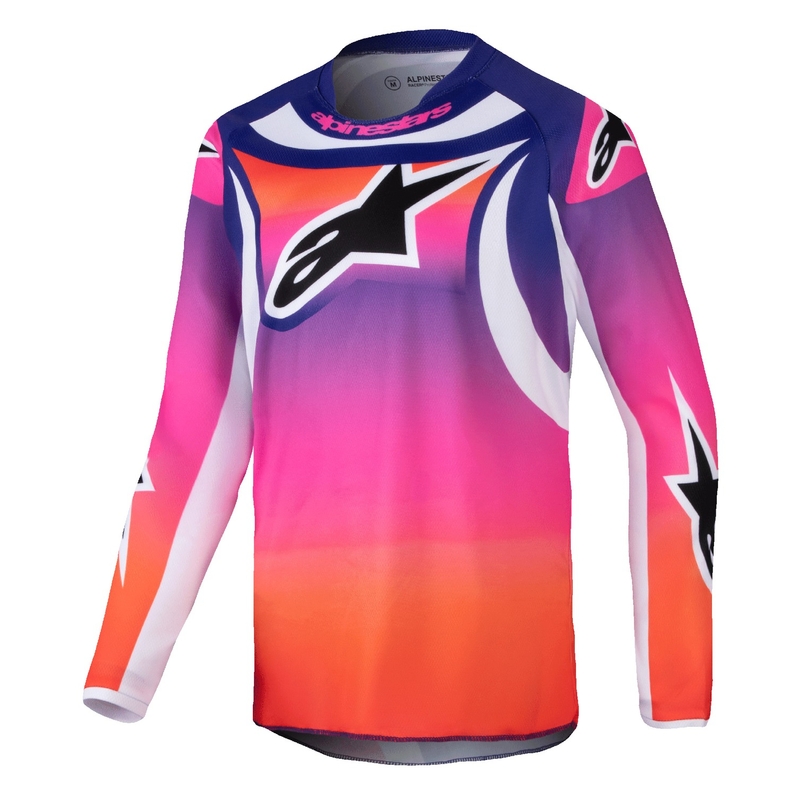 Kinder-Motocross-Trikot Alpinestars Racer Wurx mehrfarbig-weiß